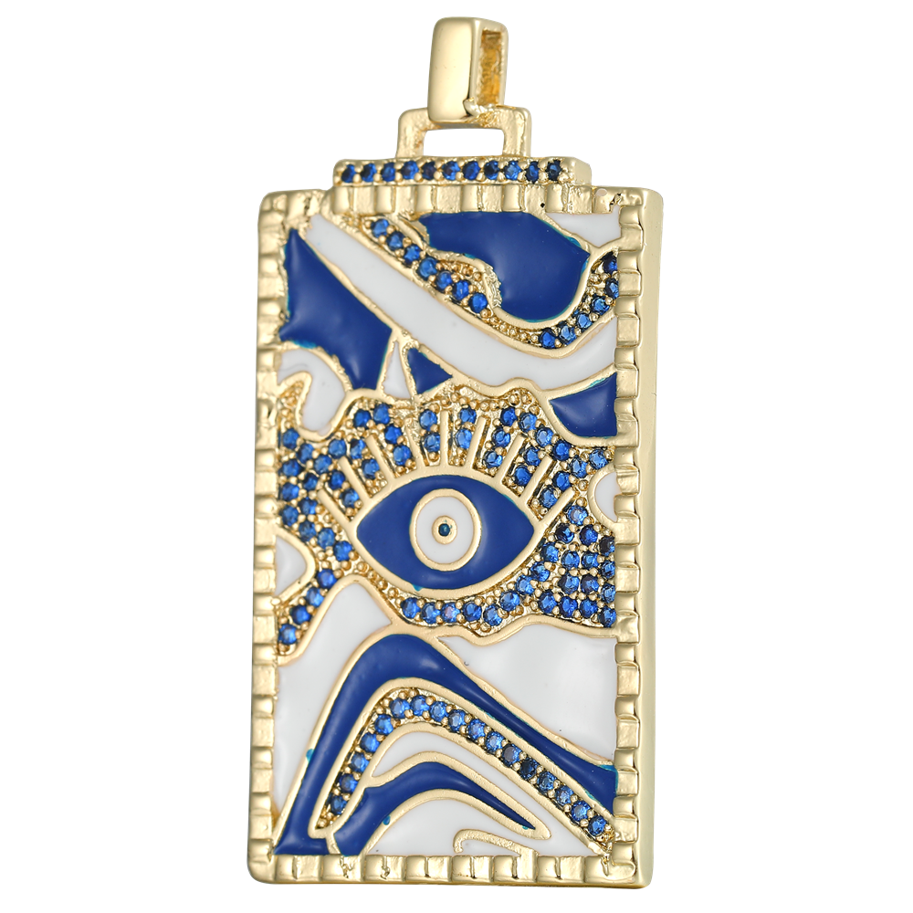 Evil Eye Enamel Pendant Necklace