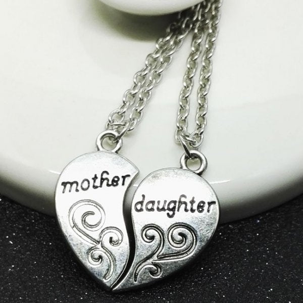 Mother & Daughter Best Friend Heart Necklaces