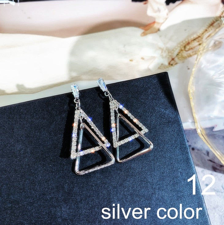 Shiny Geometric Square Earrings