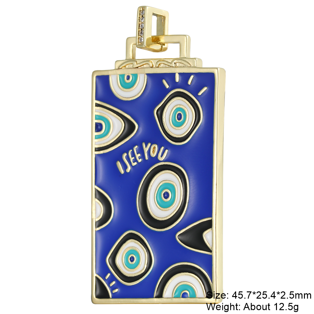 Evil Eye Enamel Pendant Necklace