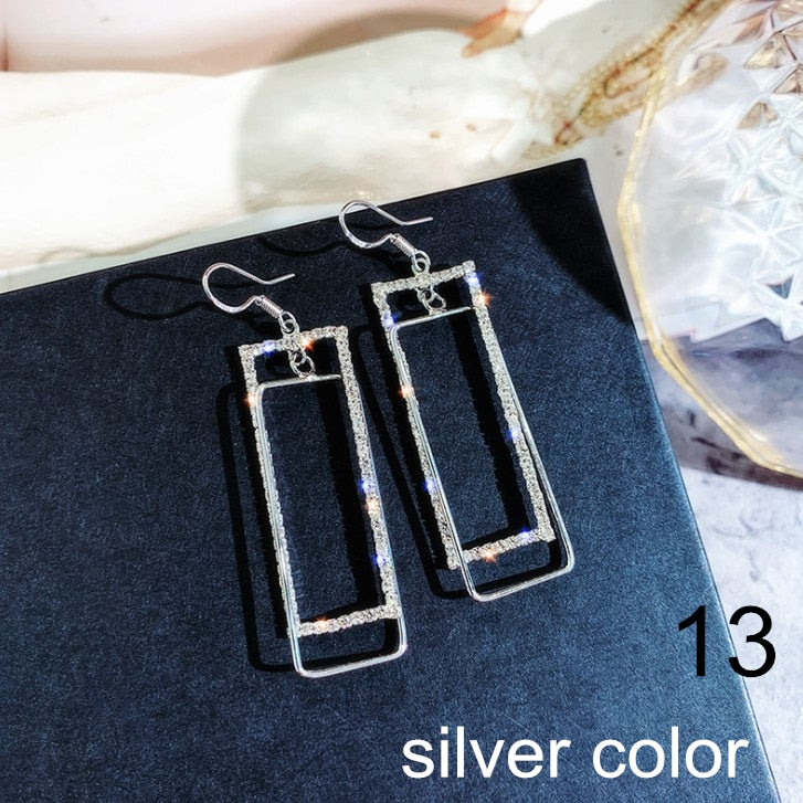 Shiny Geometric Square Earrings