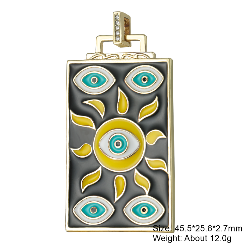 Evil Eye Enamel Pendant Necklace