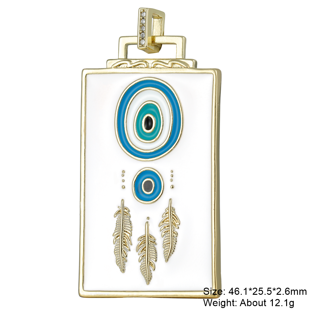 Evil Eye Enamel Pendant Necklace