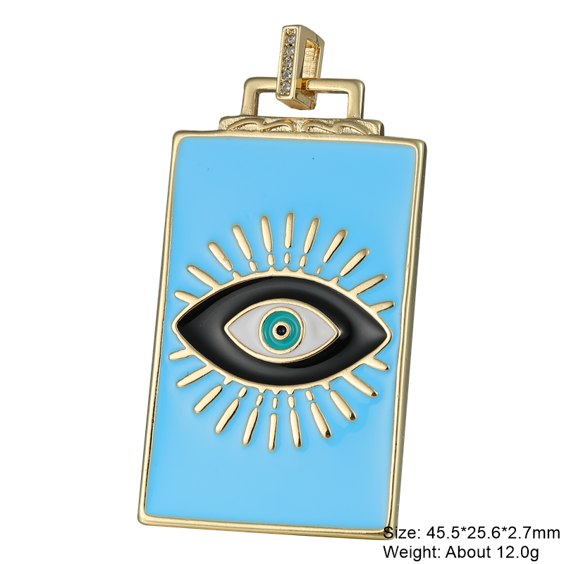 Evil Eye Enamel Pendant Necklace