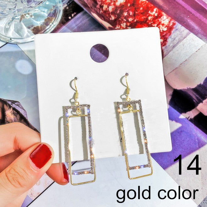 Shiny Geometric Square Earrings