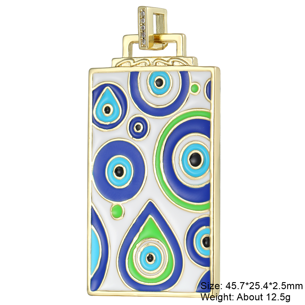 Evil Eye Enamel Pendant Necklace