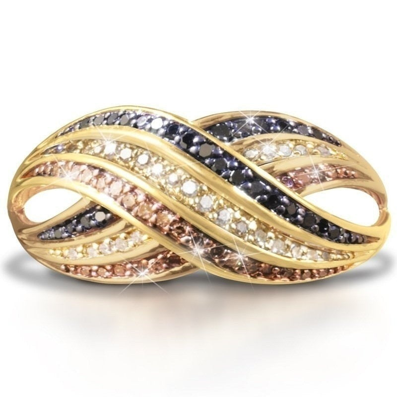 Sterling Silver Multi-Row Interlocking Eternity Band