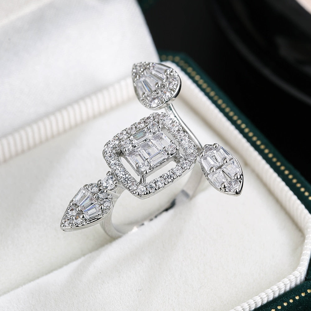 Double Layer CZ Diamond Ring