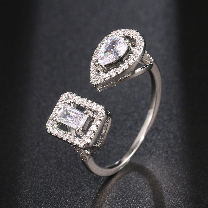 Double Layer CZ Diamond Ring