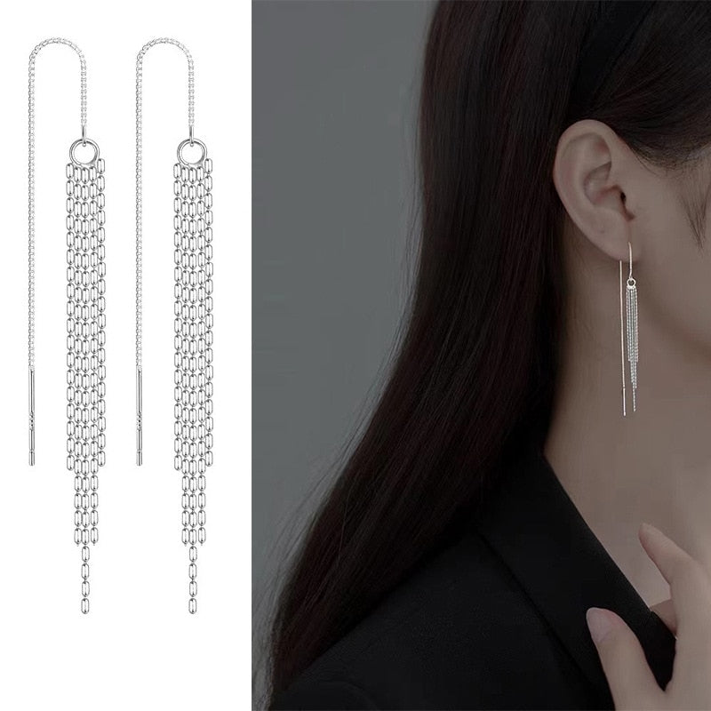 Drop chain earrings