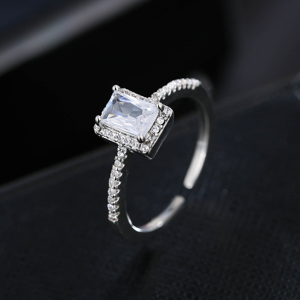 Double Layer CZ Diamond Ring