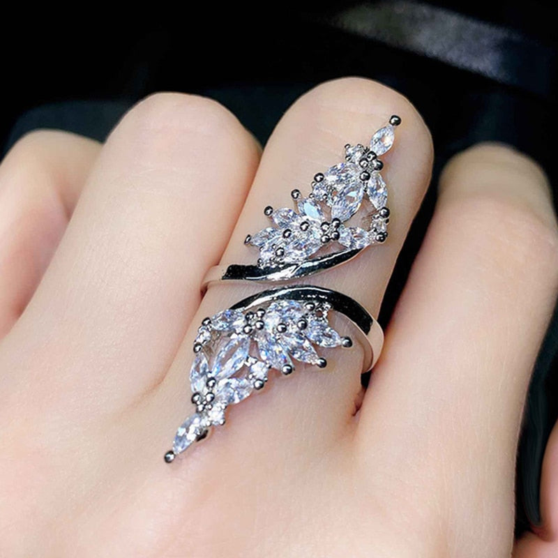 Double Layer CZ Diamond Ring