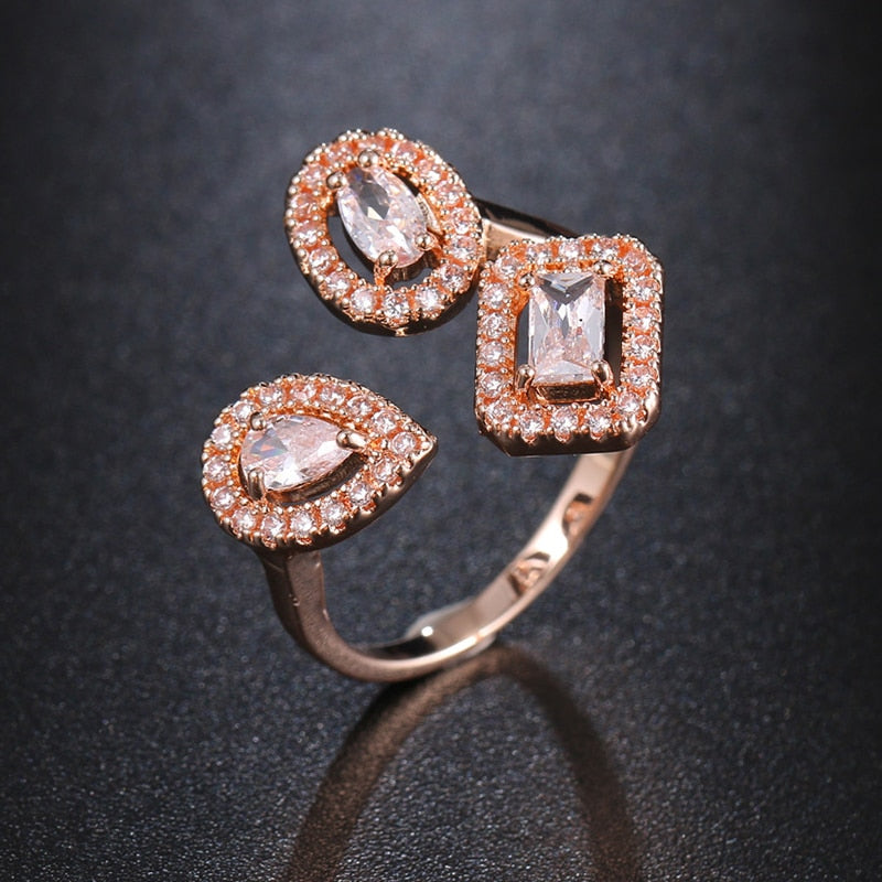 Double Layer CZ Diamond Ring