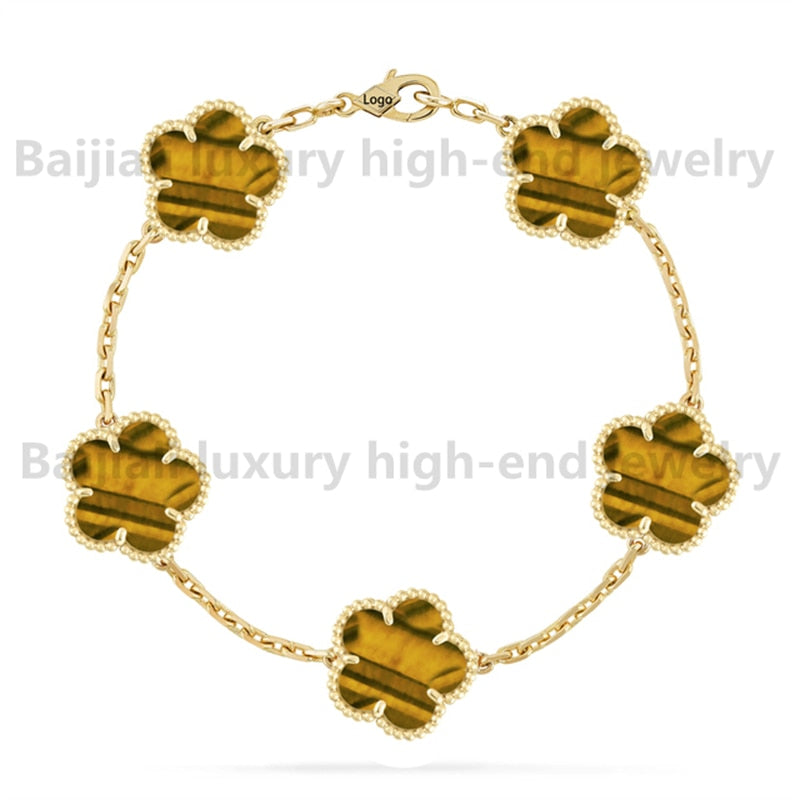 Yellow Gold Clover Bracelet