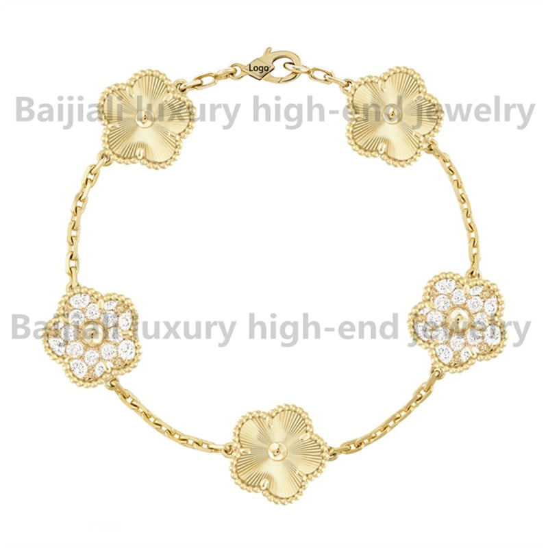 Yellow Gold Clover Bracelet