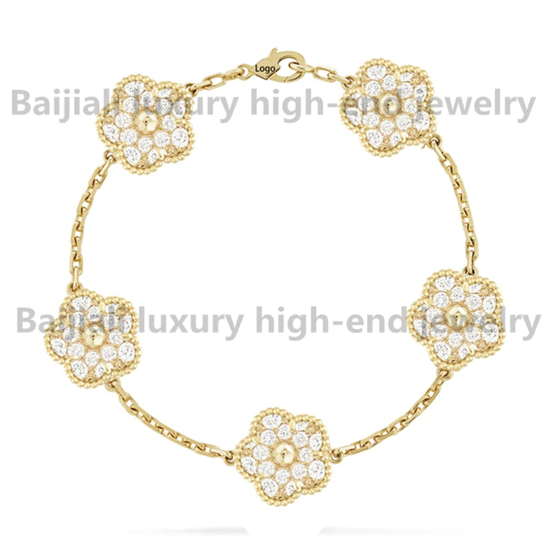 Yellow Gold Clover Bracelet