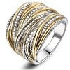 Sterling Silver Multi-Row Interlocking Eternity Band