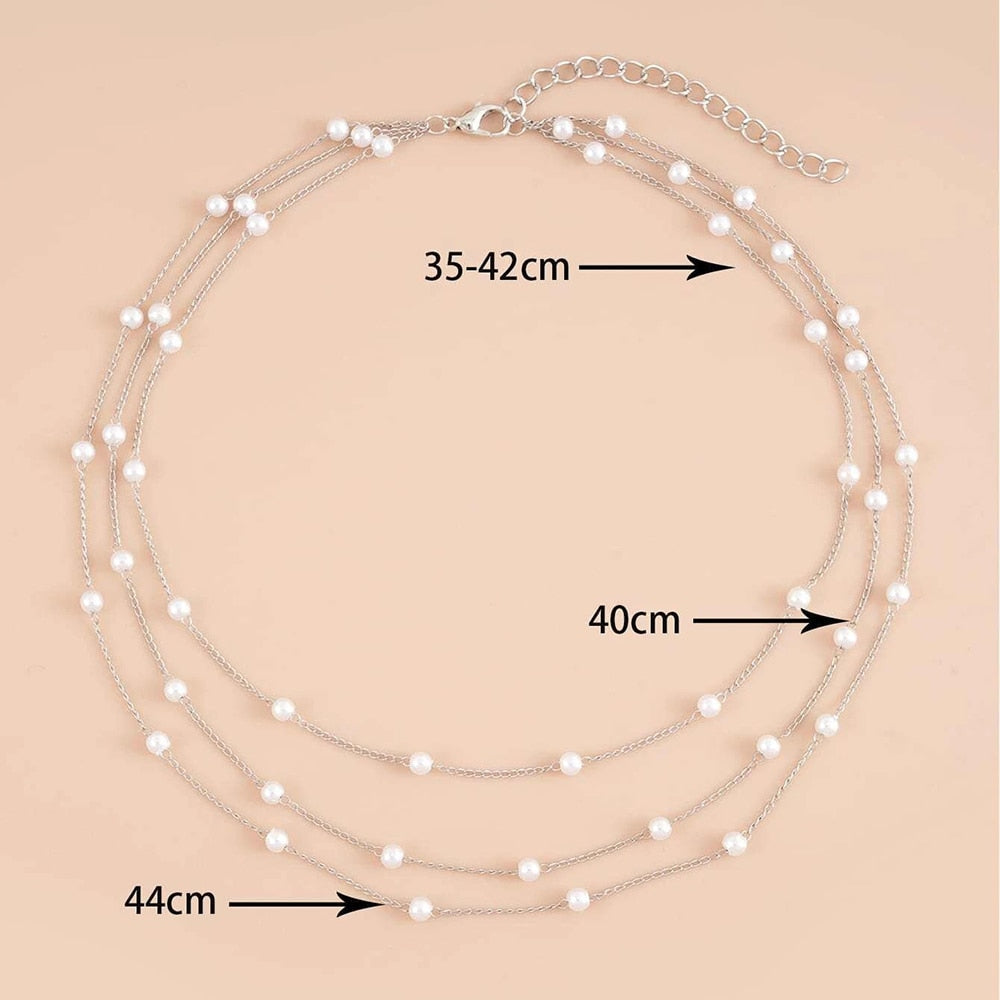 Elegant Triple Layered Pearl Necklace