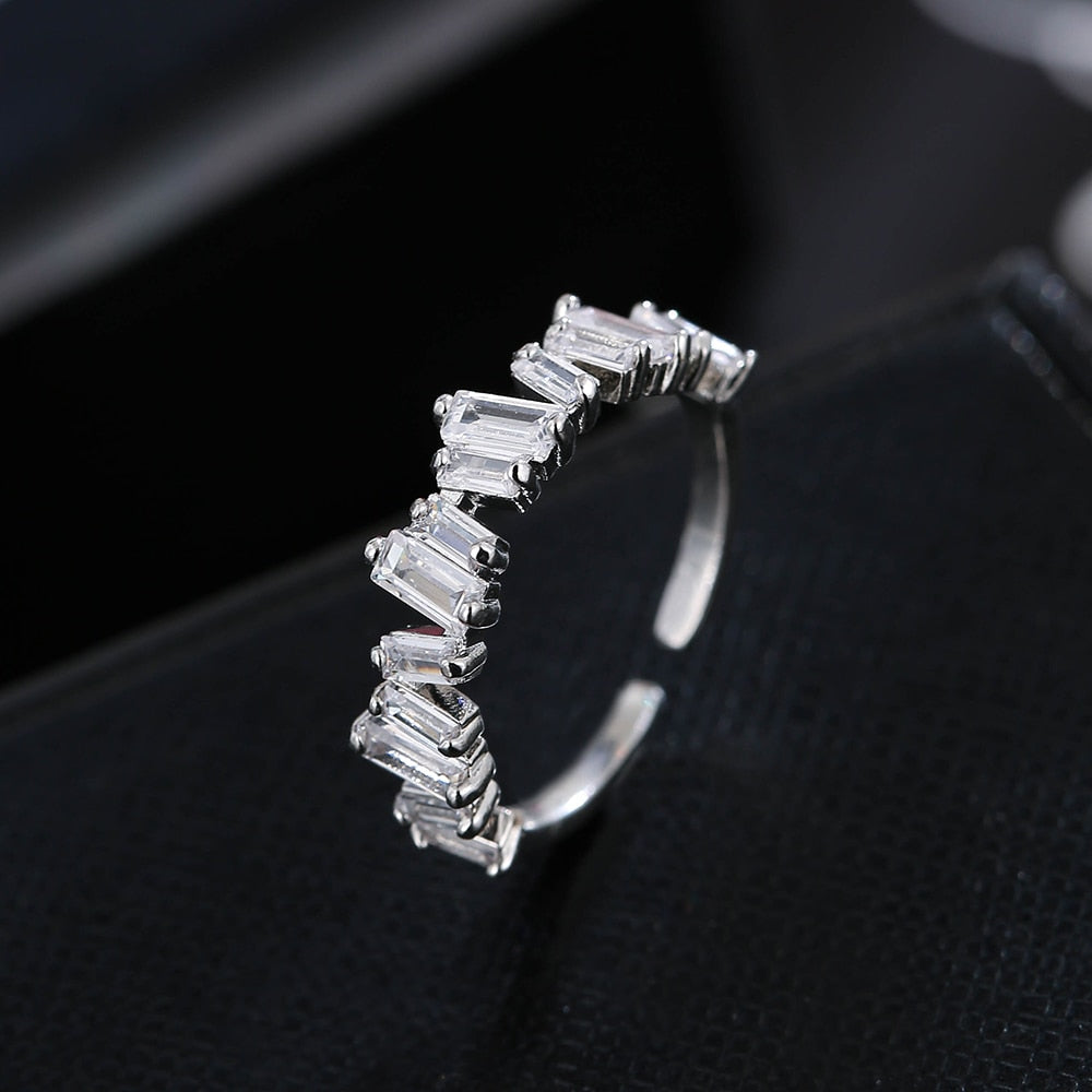 Double Layer CZ Diamond Ring