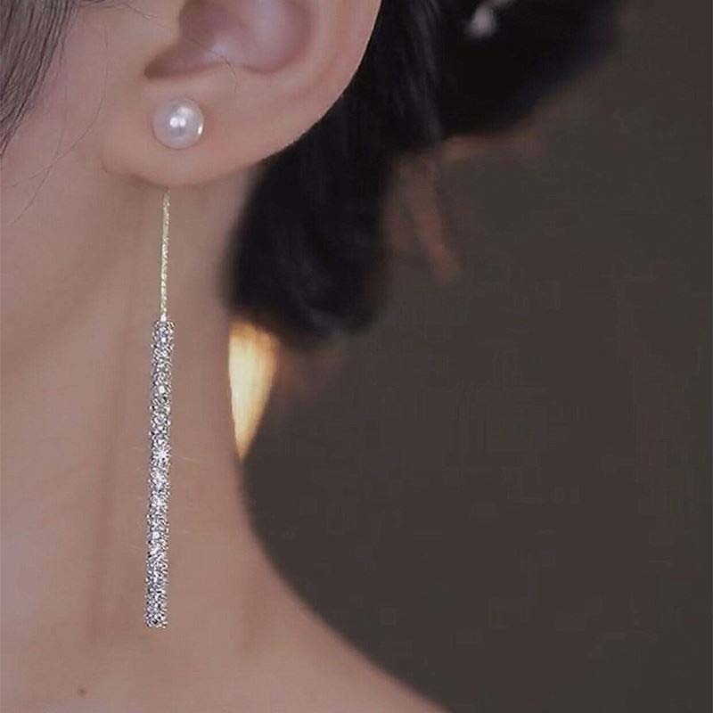 Drop chain earrings