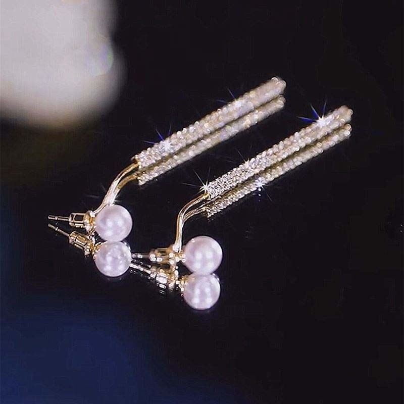 Drop chain earrings