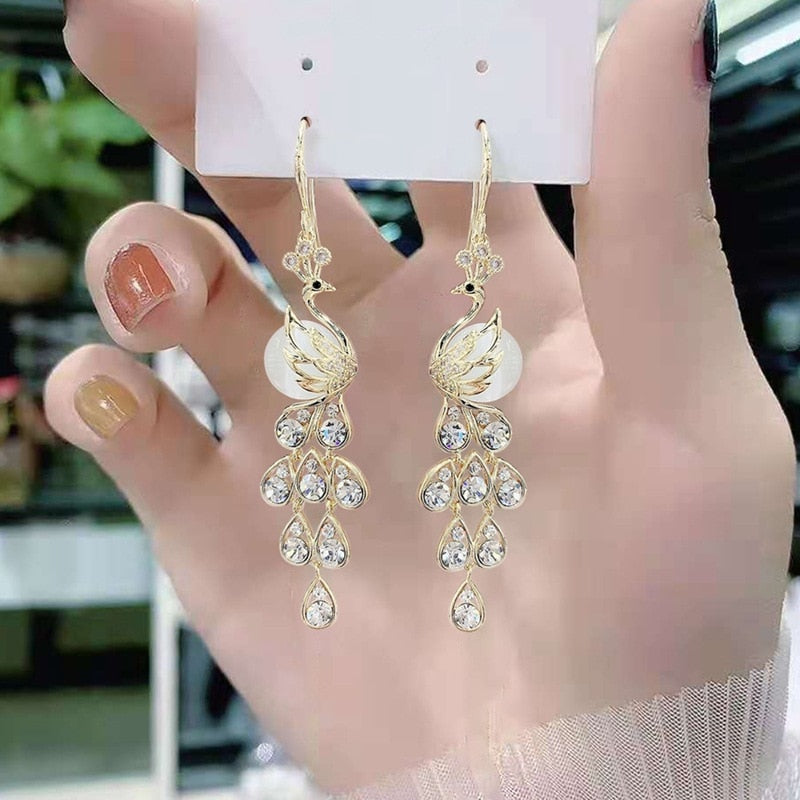 Fashion Rhombus Zircon Earrings