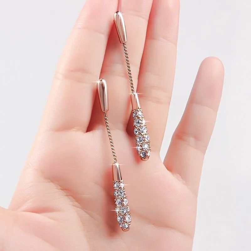 Drop chain earrings